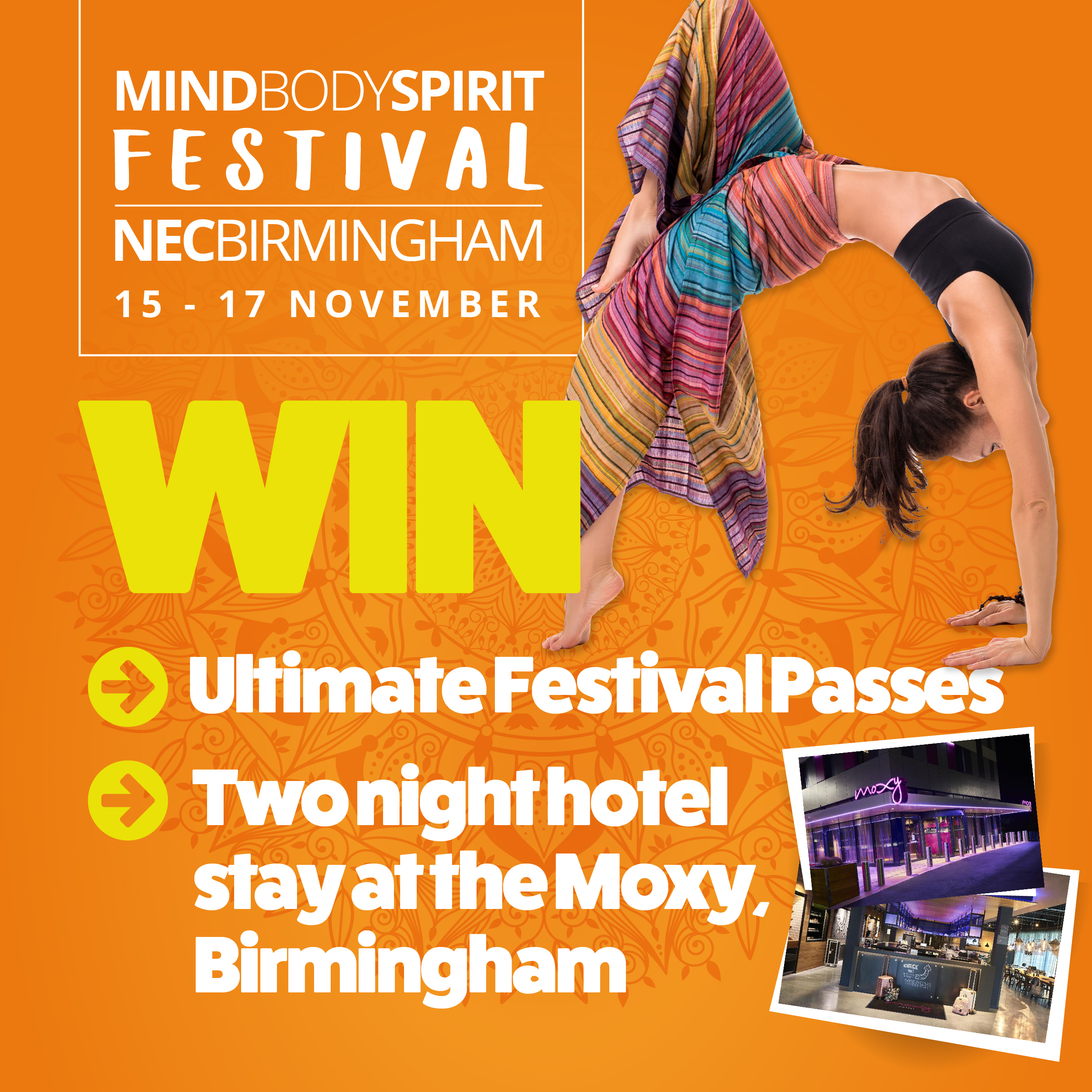 Win x2 Ultimate Festival Passes and a two night hotel stay at the Moxy, Birmingham
